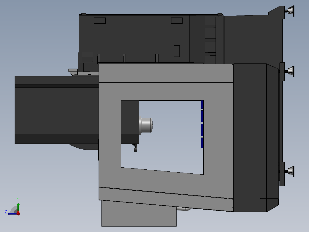 数控机床、HASS数控机床3D模型图纸 Solidworks设计右视图