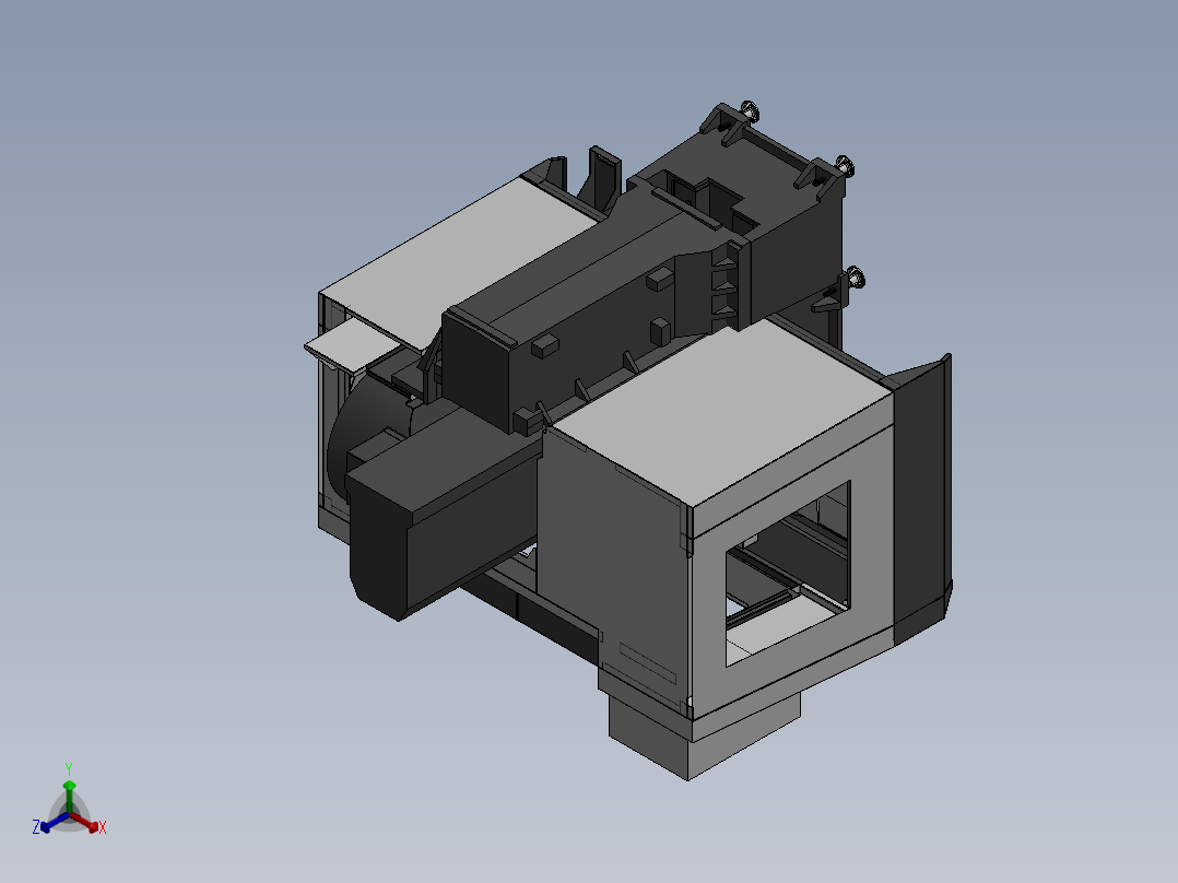数控机床、HASS数控机床3D模型图纸 Solidworks设计正等轴测图