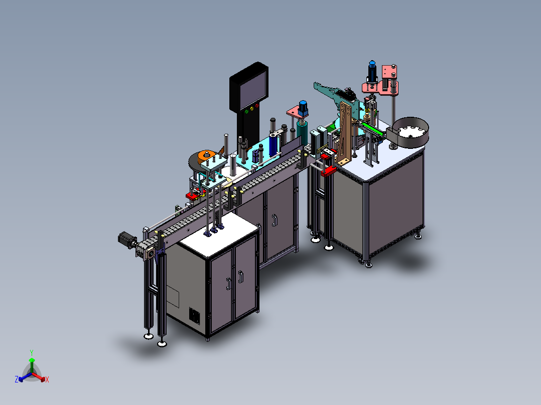 饮料自动灌装贴标旋盖 1664624正等轴测图