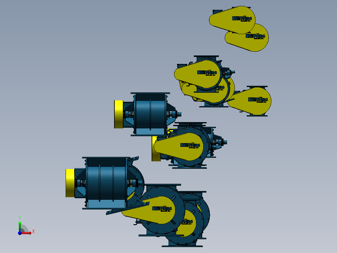 17款最全新型10 HC-方形旋转阀模型前视图