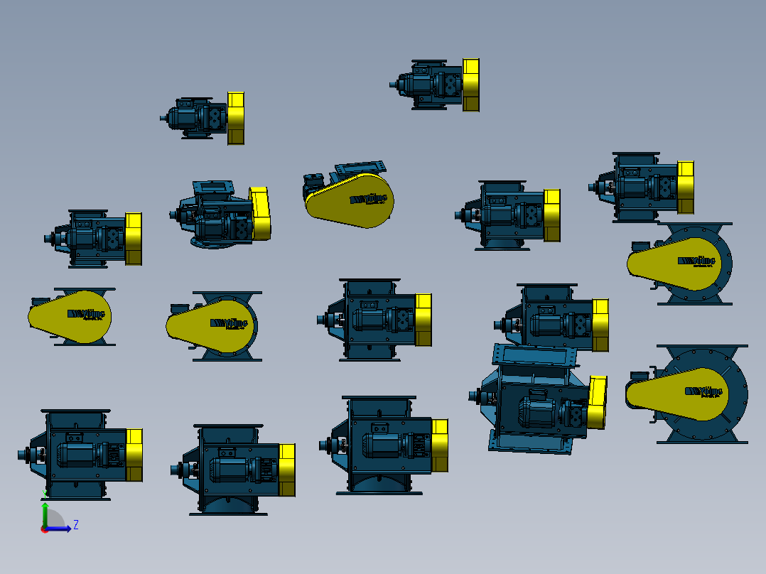 17款最全新型10 HC-方形旋转阀模型左视图