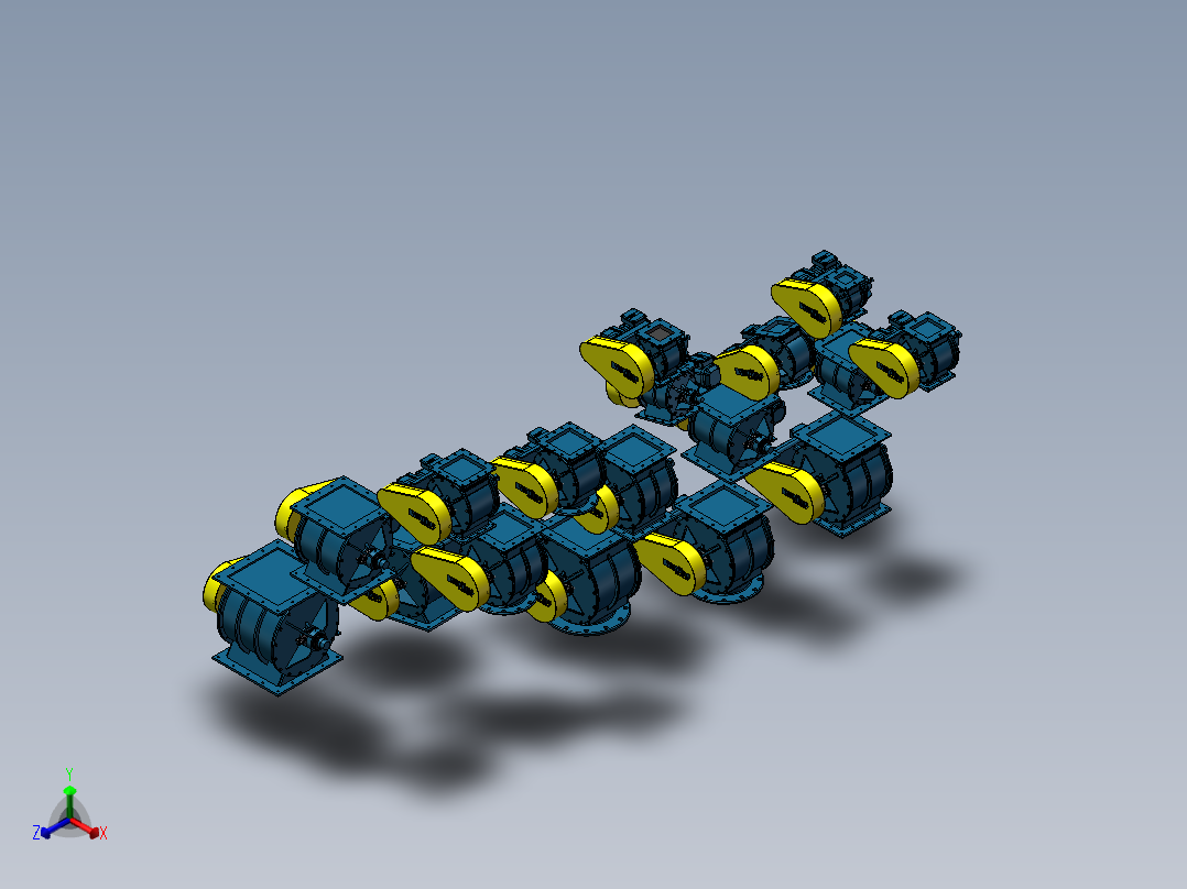 17款最全新型10 HC-方形旋转阀模型正等轴测图