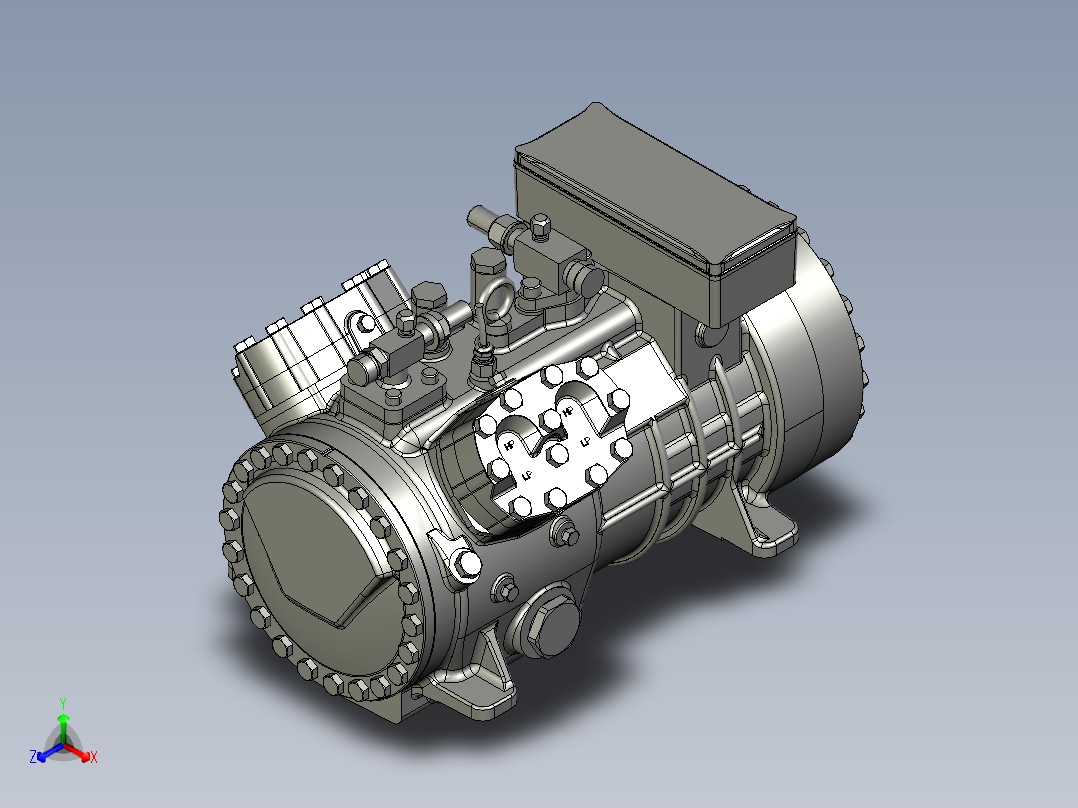 压缩机Frascold Q TK正等轴测图