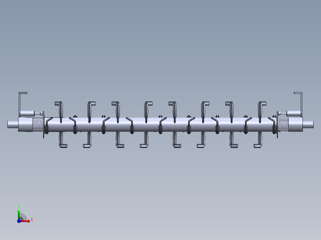 双排旋耕机构前视图