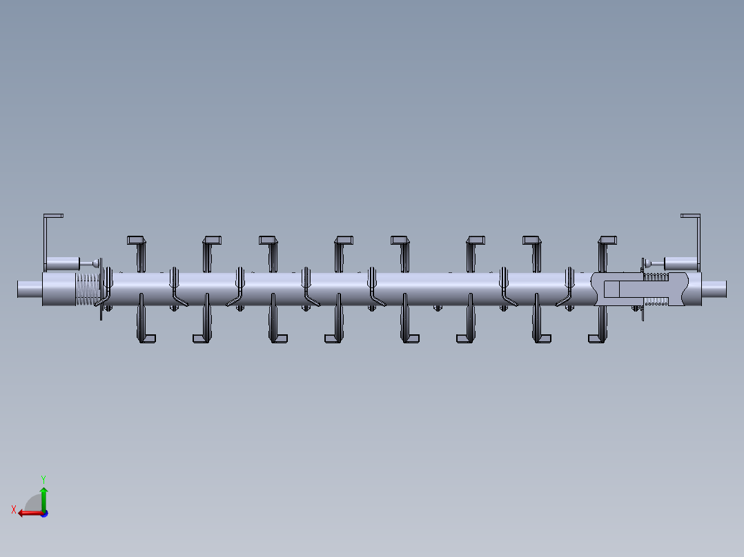 双排旋耕机构后视图