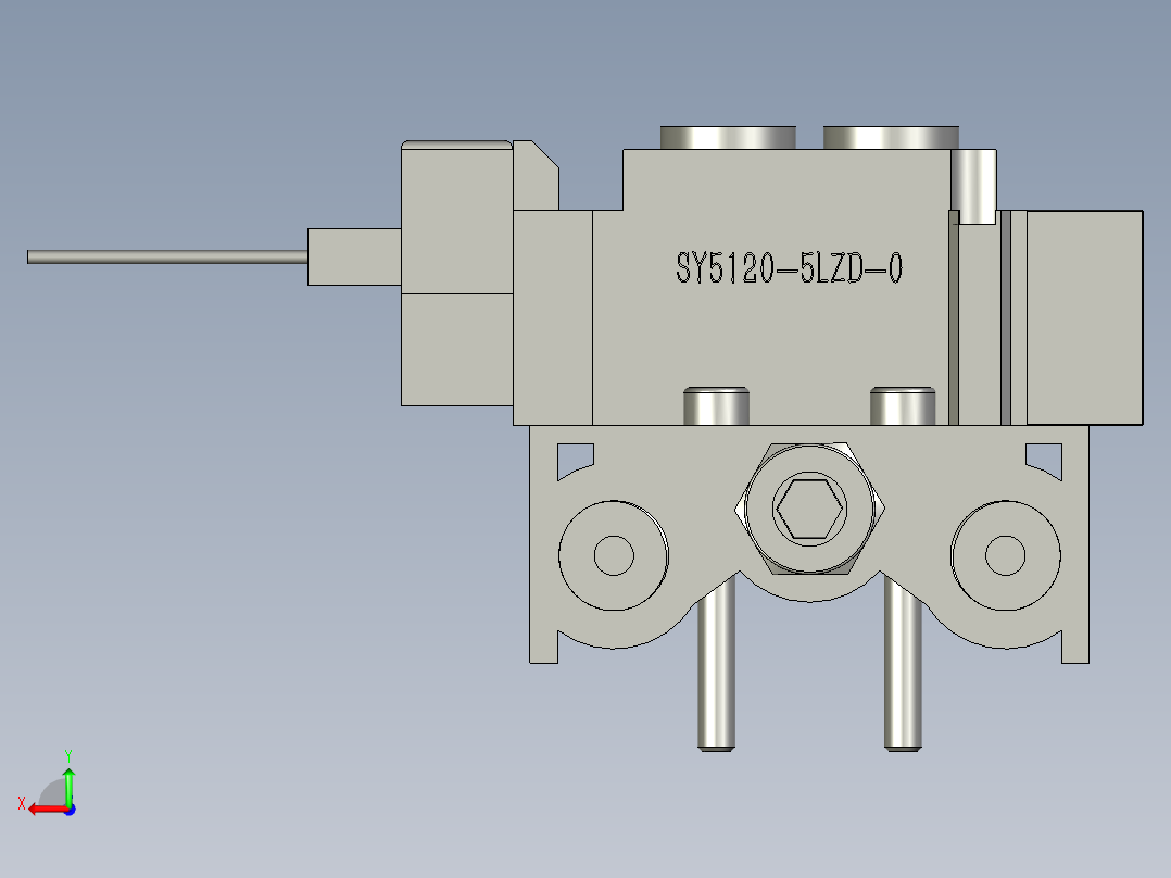 5位电磁阀组件后视图
