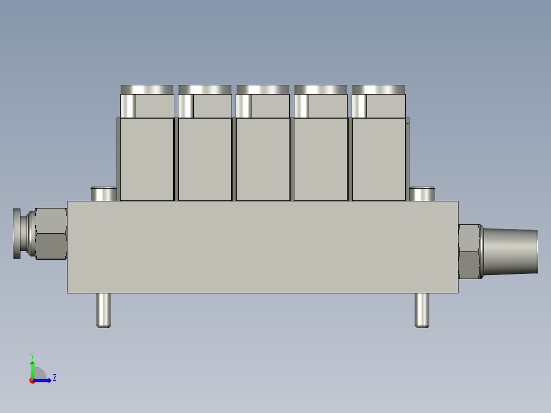 5位电磁阀组件左视图