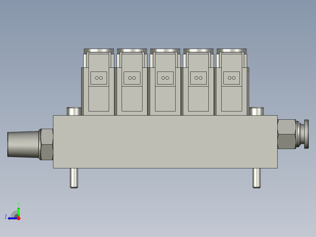 5位电磁阀组件右视图
