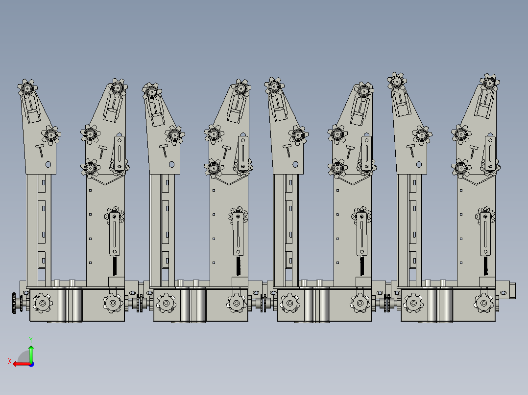 联合收割机的可伸缩收割台后视图