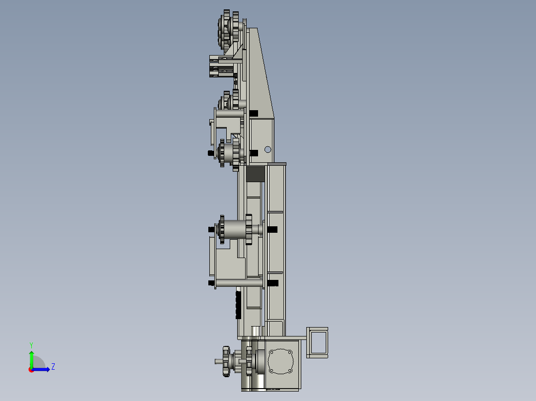 联合收割机的可伸缩收割台左视图