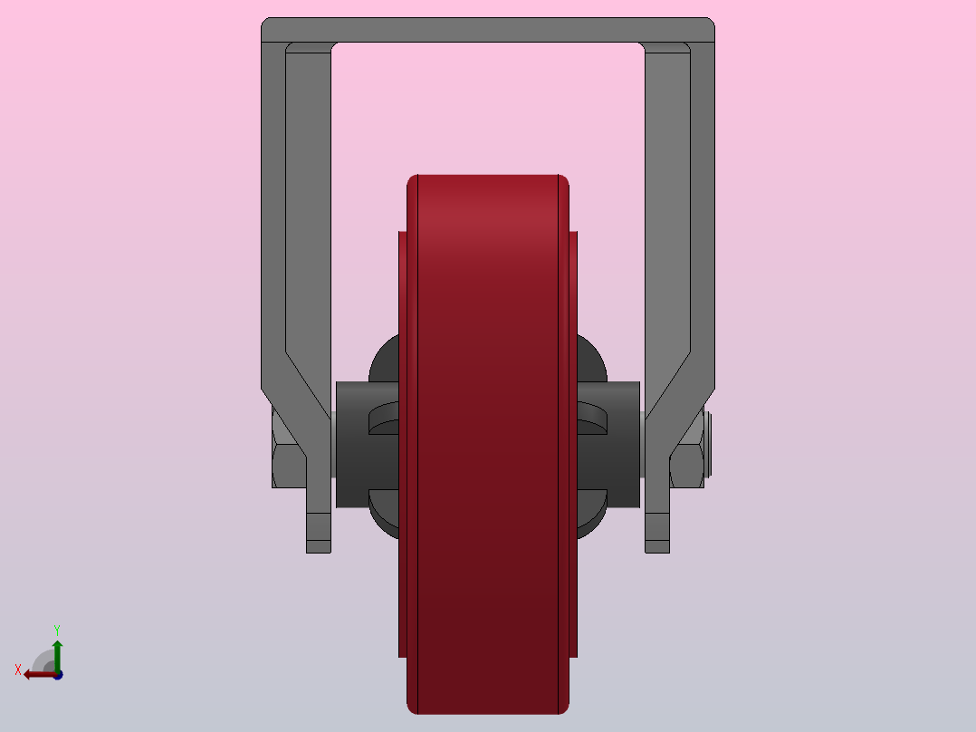 Z01-02-160-404R普通工业轮[Z01-02-100-404R]脚轮后视图
