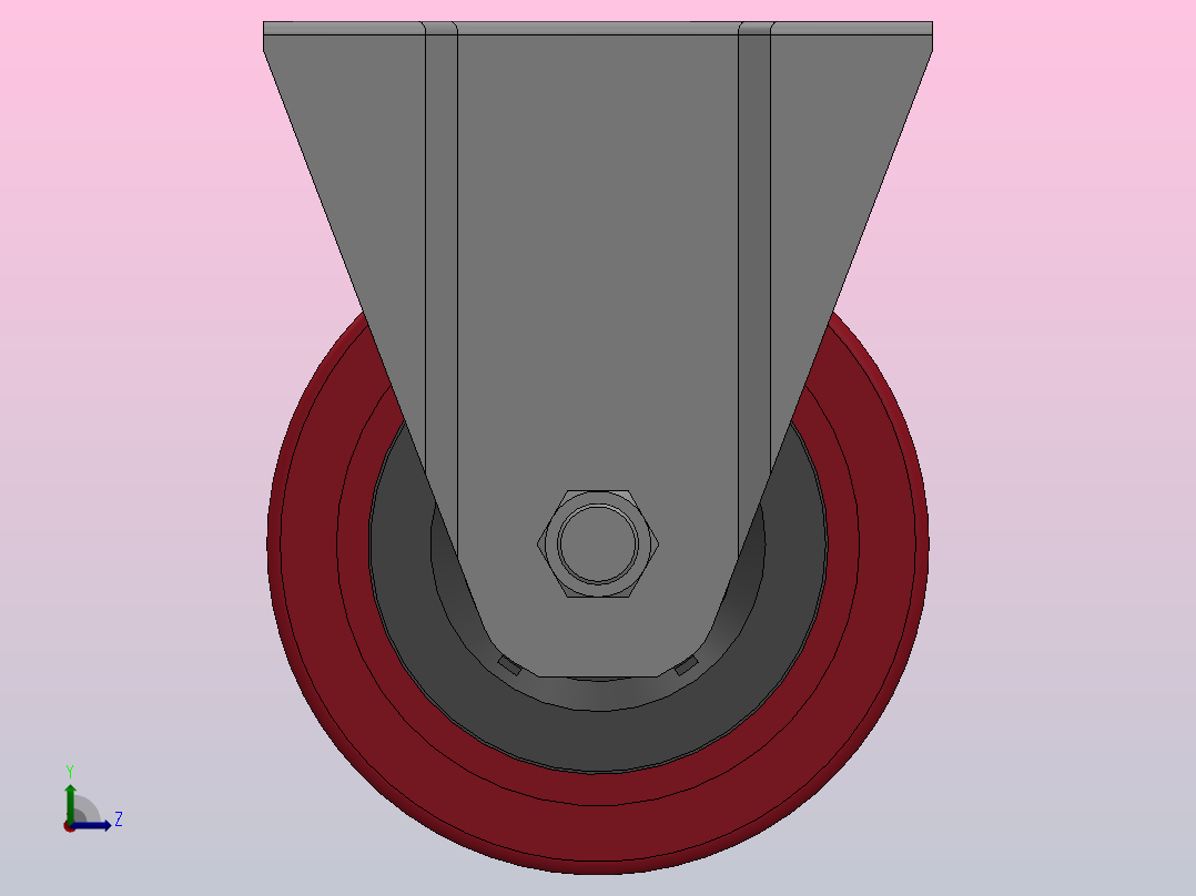 Z01-02-160-404R普通工业轮[Z01-02-100-404R]脚轮左视图
