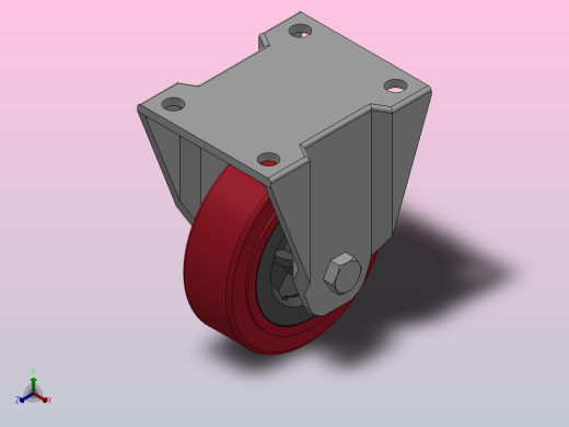 Z01-02-160-404R普通工业轮[Z01-02-100-404R]脚轮正等轴测缩略图