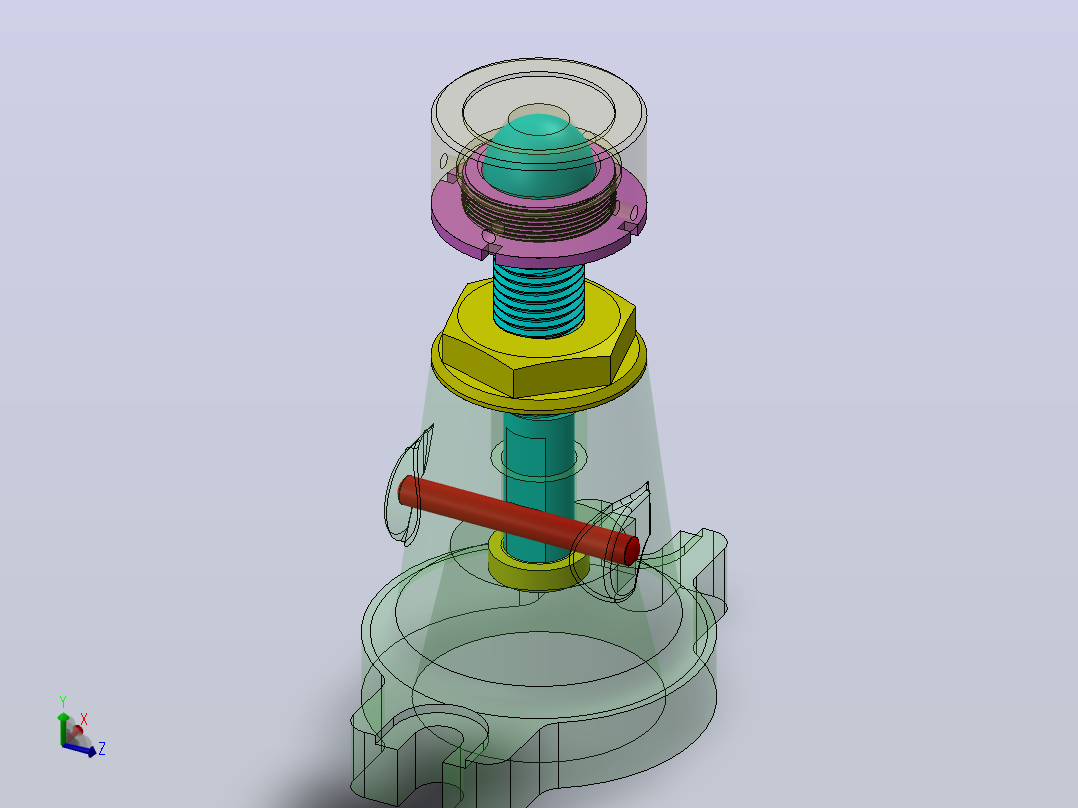 可调节限位器可调节支座3D图纸 Solidworks设计主视图