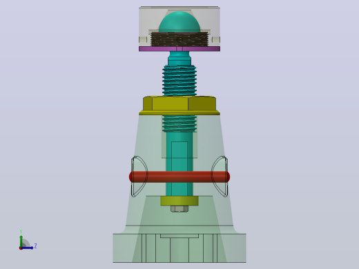 可调节限位器可调节支座3D图纸 Solidworks设计前视缩略图