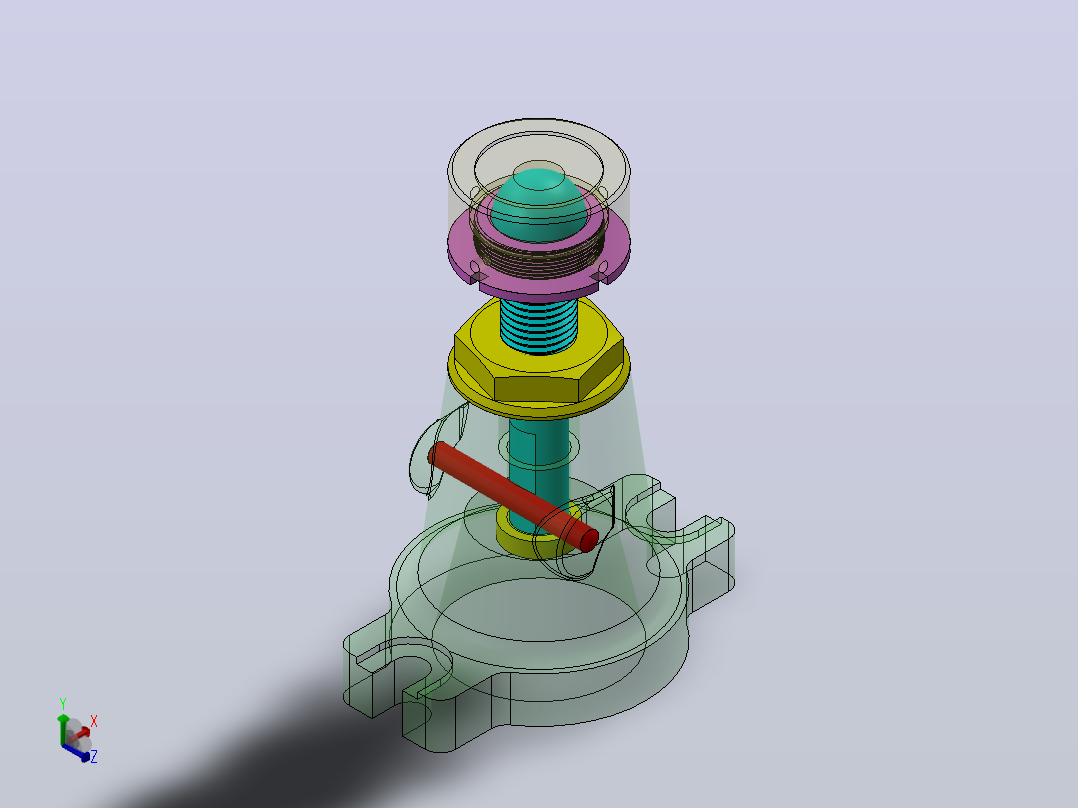 可调节限位器可调节支座3D图纸 Solidworks设计正等轴测图