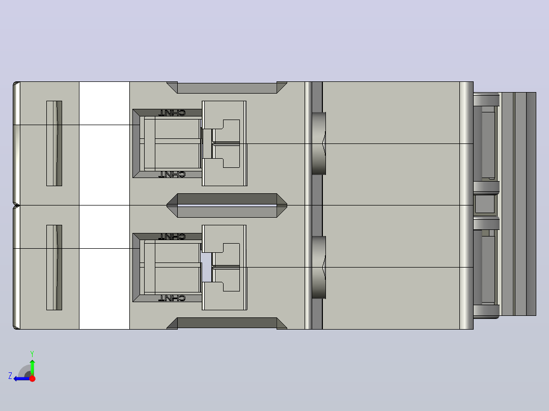 DZ47-60&amp;2P&amp;小型断路器三维模型202307右视图