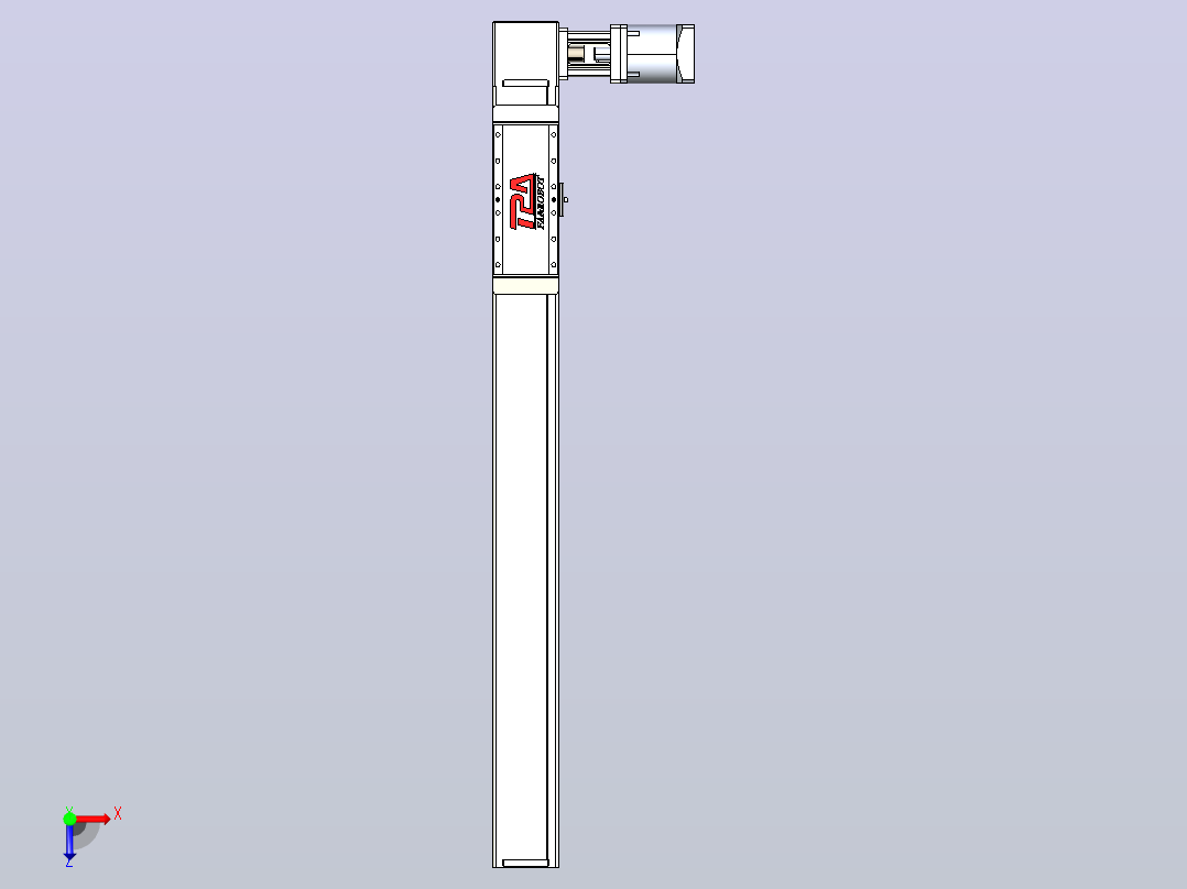 伺服电机集成皮带传动直线执行器TPA-OCB-100-192-L750-DL-J90-N3俯视图