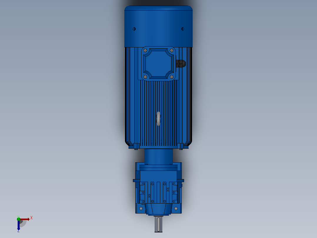 R37底脚轴伸式安装斜齿轮减速机R37-YVB3-4P-6.67-M5-270°俯视图