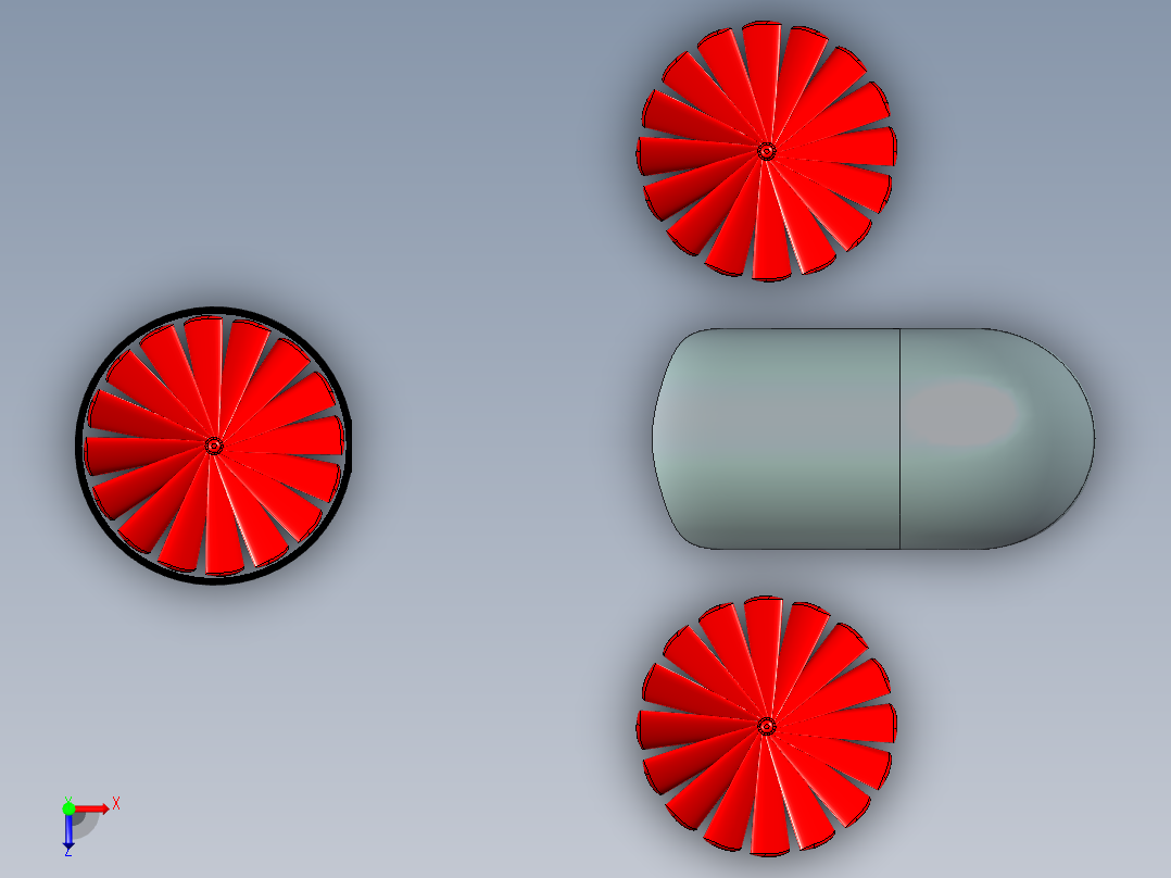 inventor 无人机三维旋转尾旋翼直升机俯视图