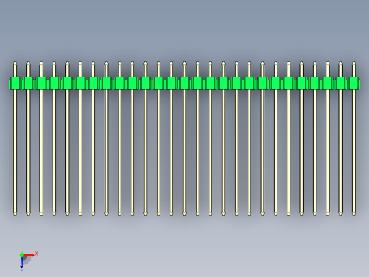 彩色公头100mil（2.54mm）系列-DS1021_green_2x27p_100mil_Type43_rev1.0俯视缩略图
