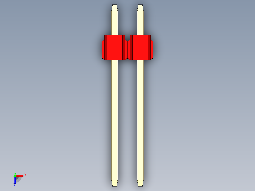 彩色公头100mil（2.54mm）系列-DS1021_red_2x02p_100mil_Type5_rev1.0俯视图