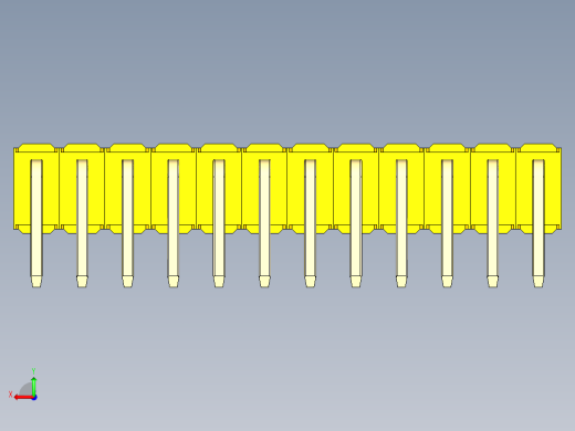 彩色公排针 100mil 2.54mm 系列-DS1022_yellow_2x12p_100mil_TypeD_rev1.0后视缩略图
