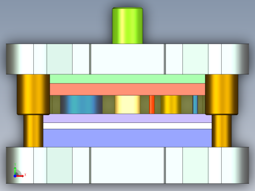 偏心盘级进模（CAD图+Proe三维）前视缩略图
