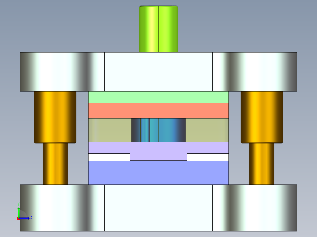 偏心盘级进模（CAD图+Proe三维）左视图