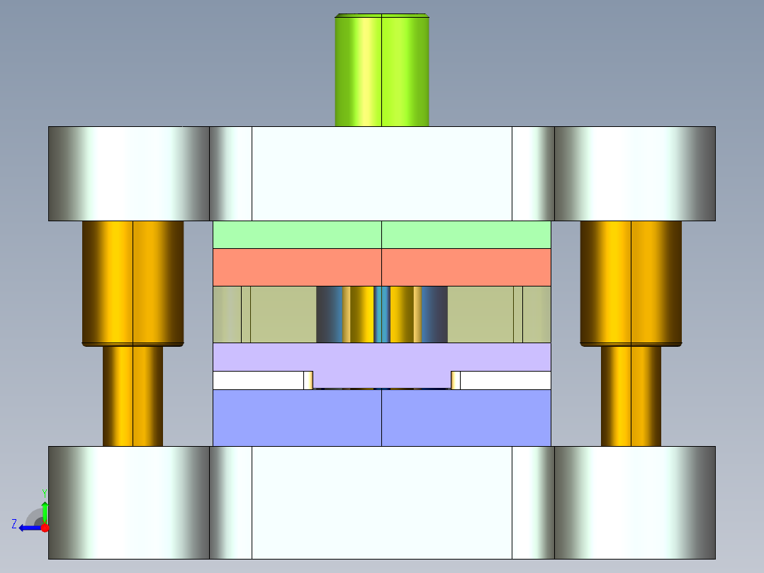 偏心盘级进模（CAD图+Proe三维）右视图