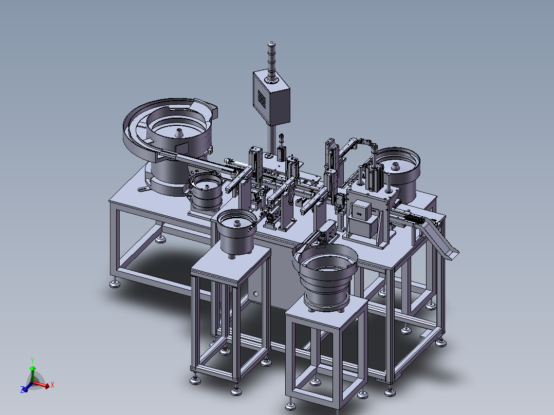 前支架板上垫片、轴承、压片一体组装机