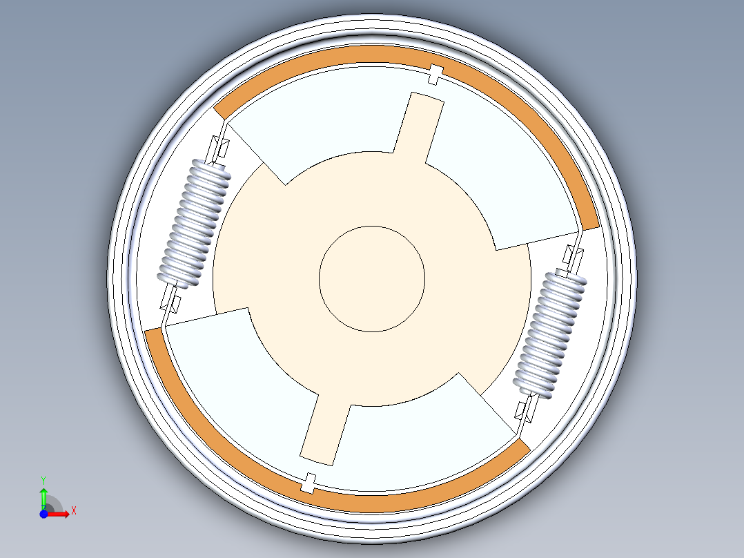 离心离合器三维SW模型前视图