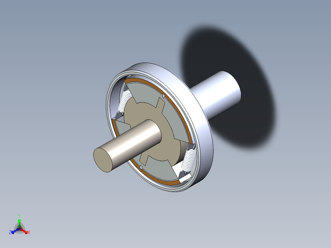 离心离合器三维SW模型正等轴测图