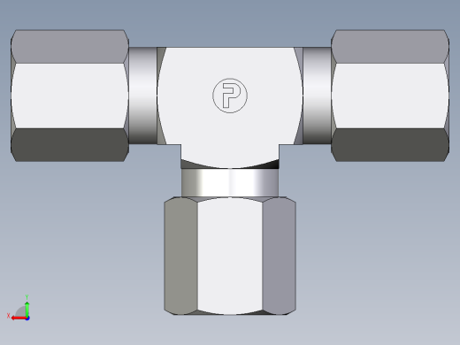 卡套式工业通用硬管接头EO_Union_tee_T06LCF后视缩略图