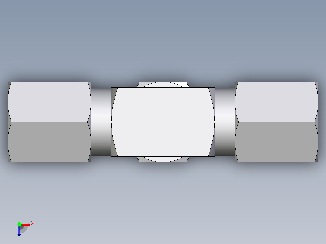 卡套式工业通用硬管接头EO_Union_tee_T06LCF俯视图