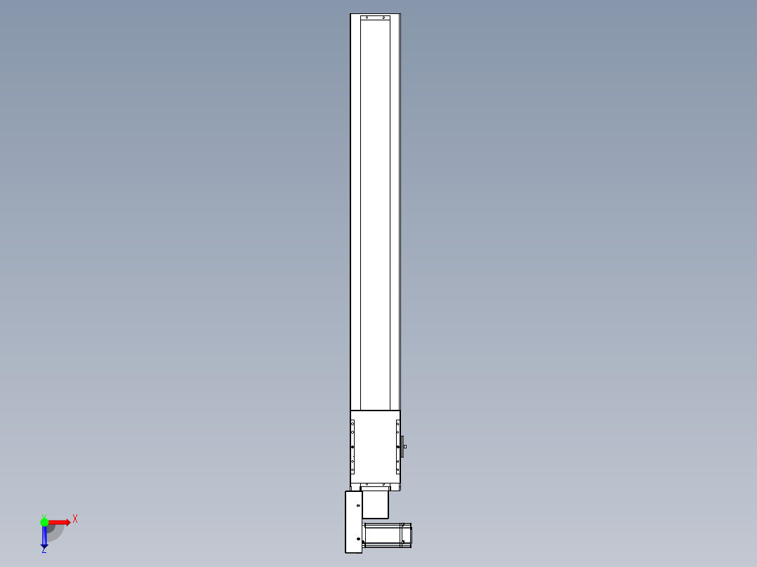 同步带全封闭直线模组TPA-HCB-120D-90-L900-ML-C-P40-N3俯视图