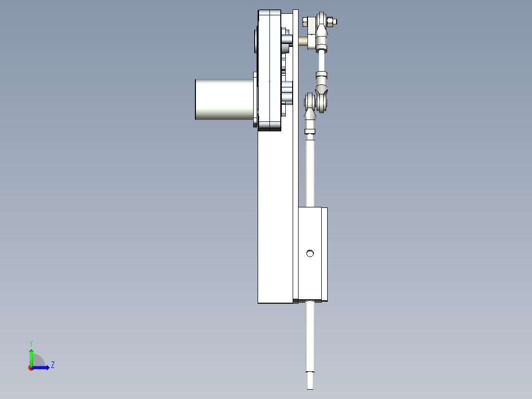 电动伸缩杆三维模型左视图