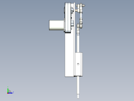 电动伸缩杆三维模型左视缩略图