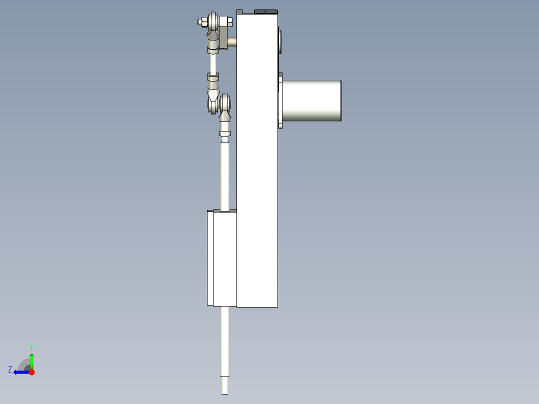 电动伸缩杆三维模型右视图