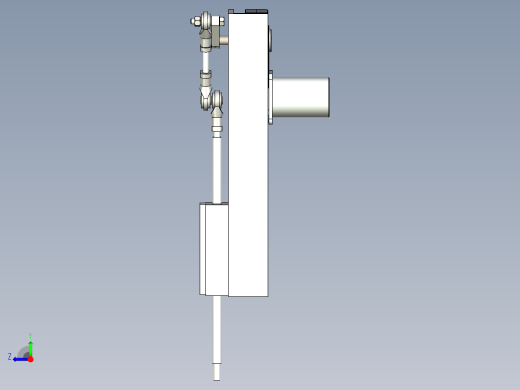 电动伸缩杆三维模型右视缩略图