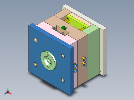 玩具车赛车前交叉臂模具正等轴测缩略图