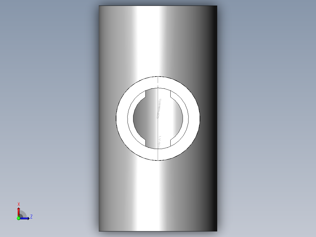 PVC公制管件-50x50x32 R-Tee俯视图