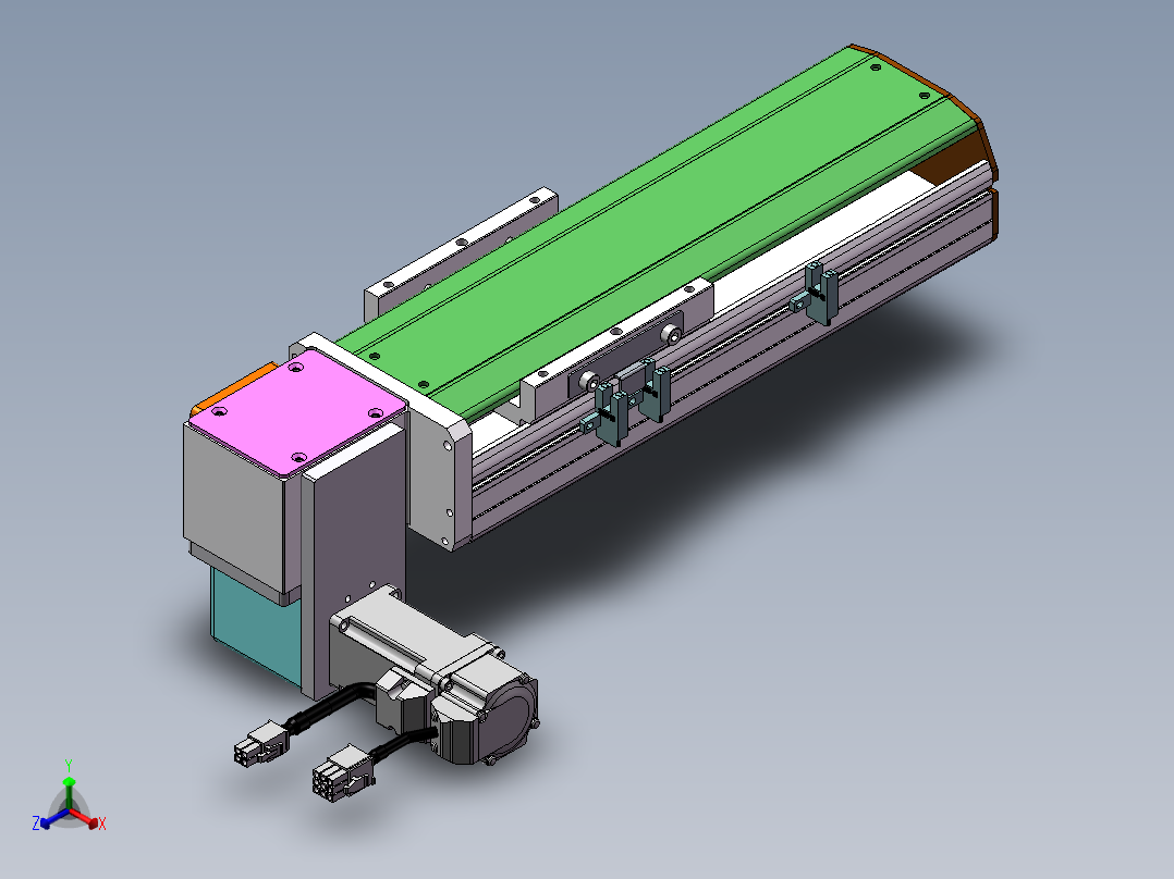 MTB同步带半封闭MTB10-LD-100W正等轴测图
