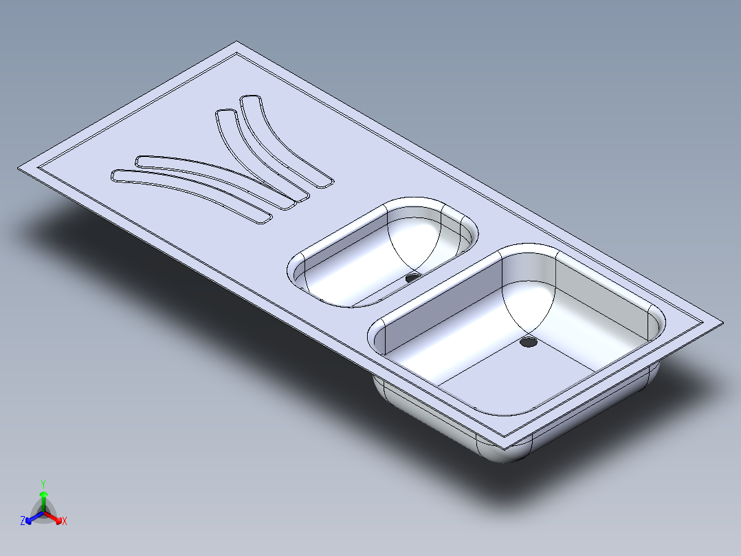 水槽、不锈钢水槽(123)正等轴测图