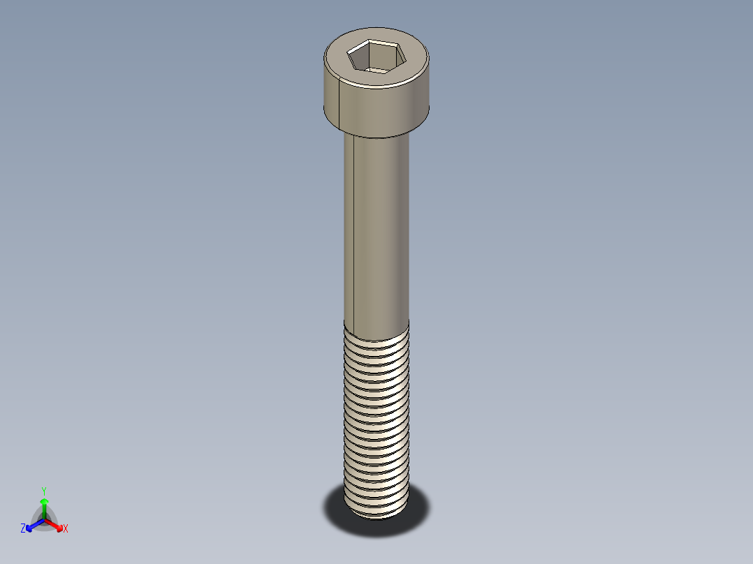 Screw_DIN_912_M8x60_A2.STEP公制内六角螺钉主视图