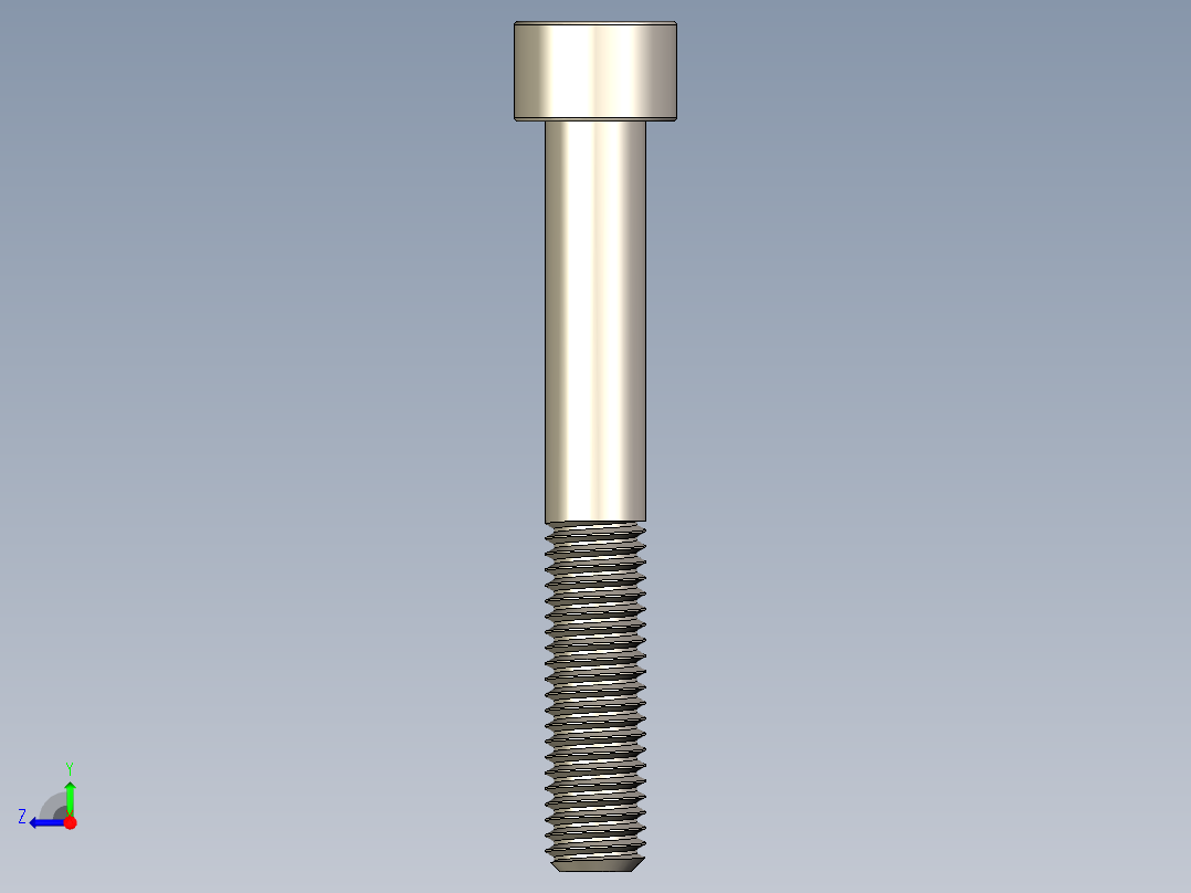 Screw_DIN_912_M8x60_A2.STEP公制内六角螺钉右视图