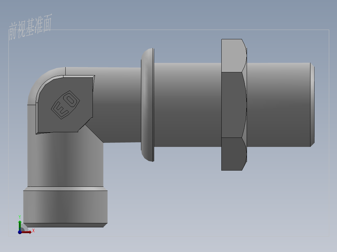 直角过板接头、6D9-20LN前视图