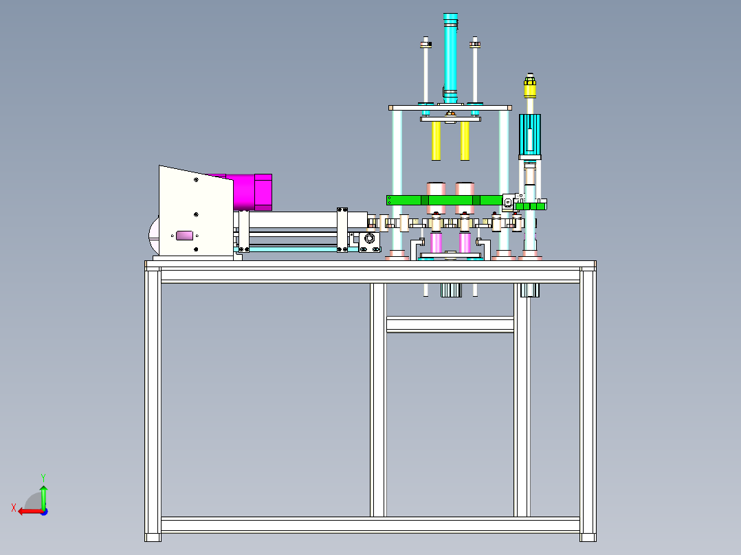 金属片压入轮圆筒设备后视图