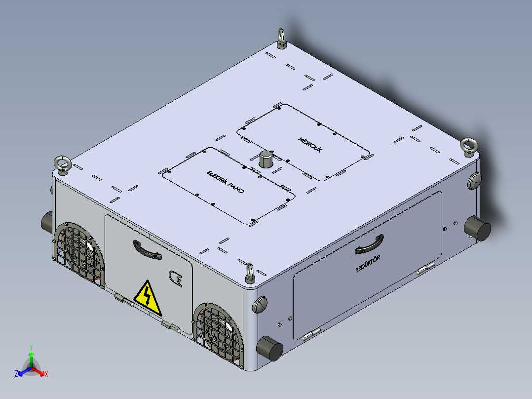 带液压拖车架的转运车正等轴测图