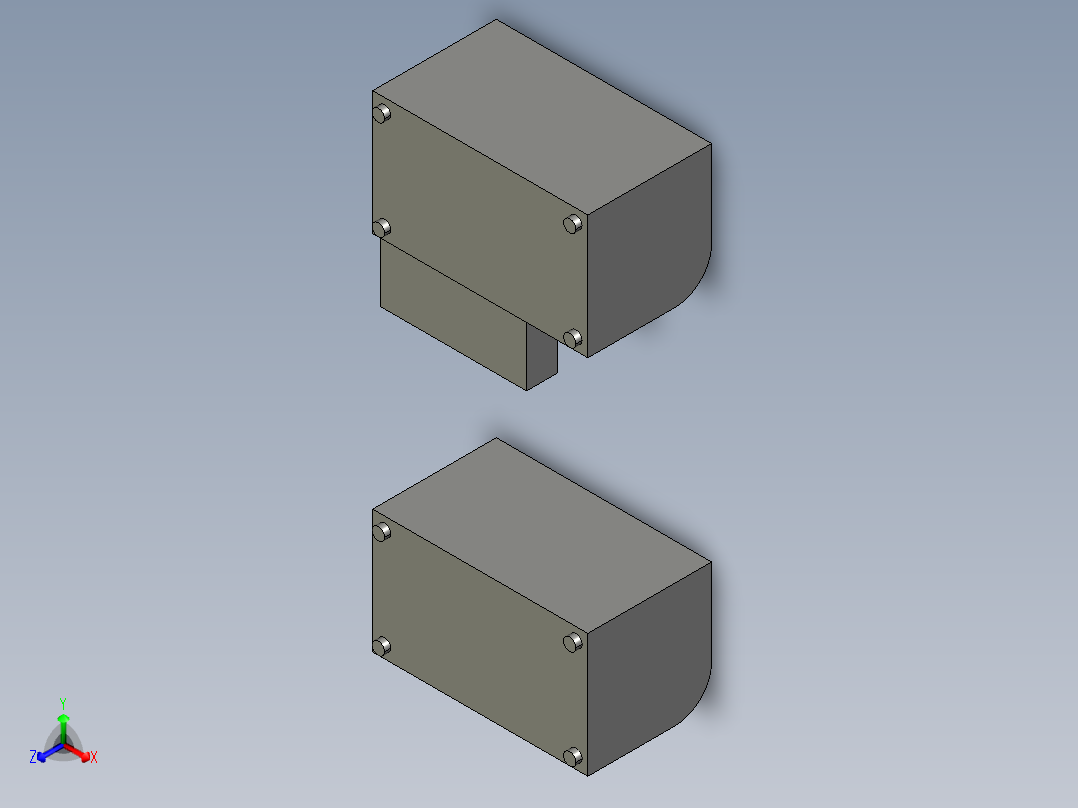 收纳盒正等轴测图
